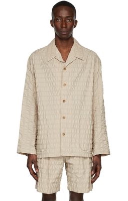 LE17SEPTEMBRE Beige Ripple Relaxed Jacket
