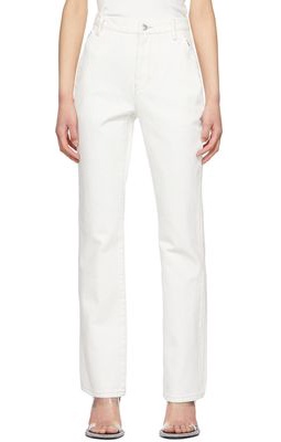 Alexander Wang Off-White Invisible Zip Jeans