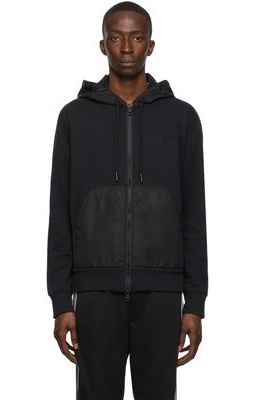 Moncler Black Recycled Jersey Zip-Up Hoodie