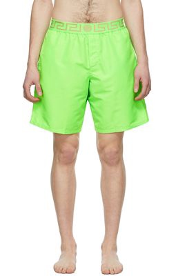 Versace Underwear Green Greca Swim Shorts