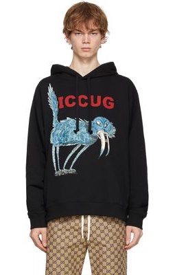 Gucci Black Freya Hartas Edition 'ICCUG' Hoodie