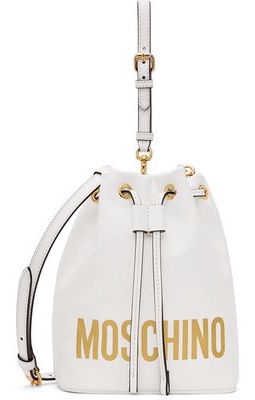 Moschino White Logo Bucket Pouch