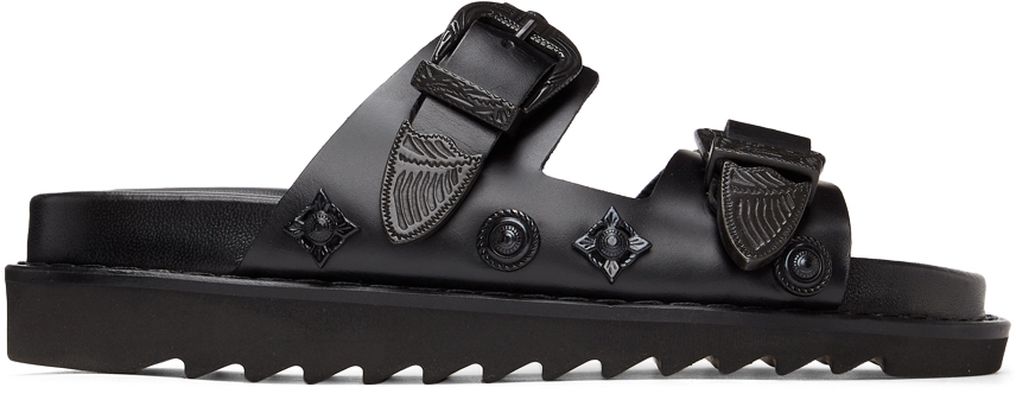 Toga Pulla SSENSE Exclusive Black Leather Sandals
