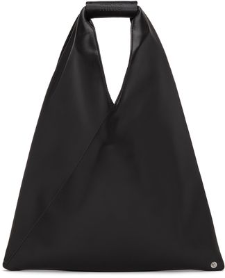 MM6 Maison Margiela Black Small Faux-Leather Triangle Tote