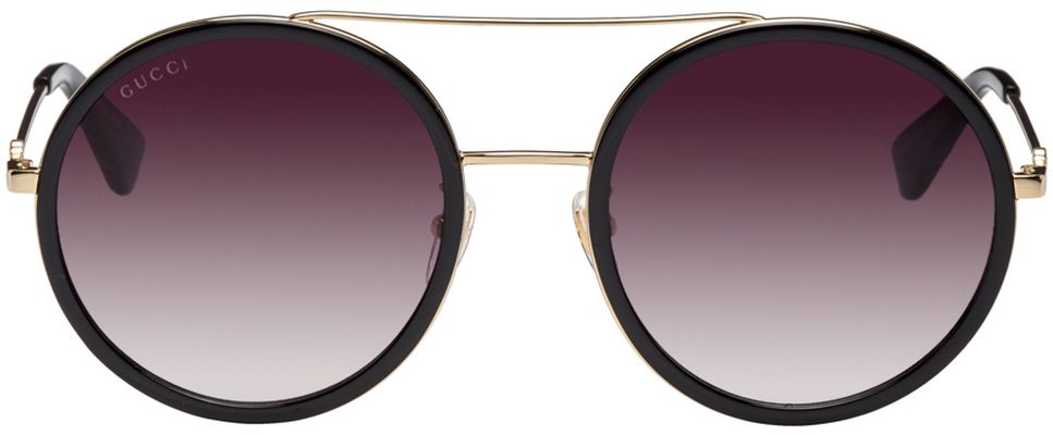 Gucci Black & Gold 56 Sunglasses