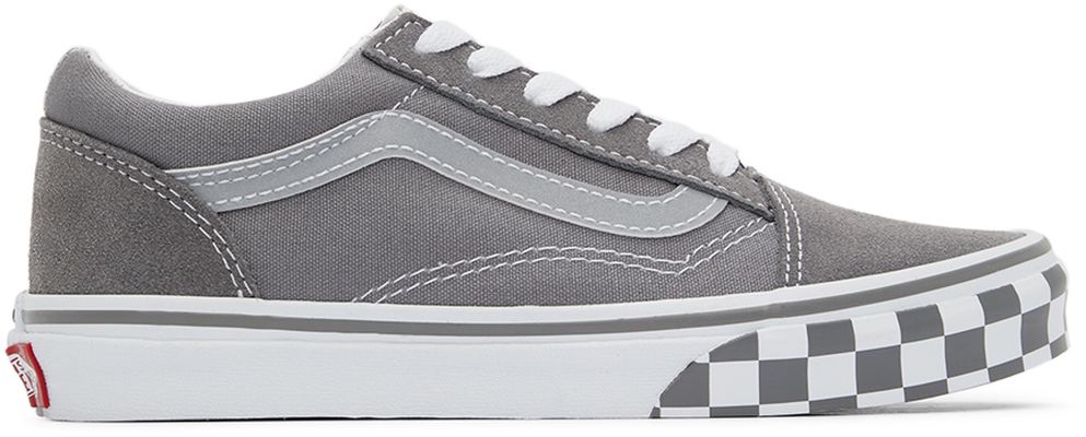 Vans Kids Grey Checkerboard Old Skool Big Kids Sneakers