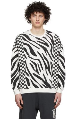R13 Black & White Tiger & Checker Sweatshirt