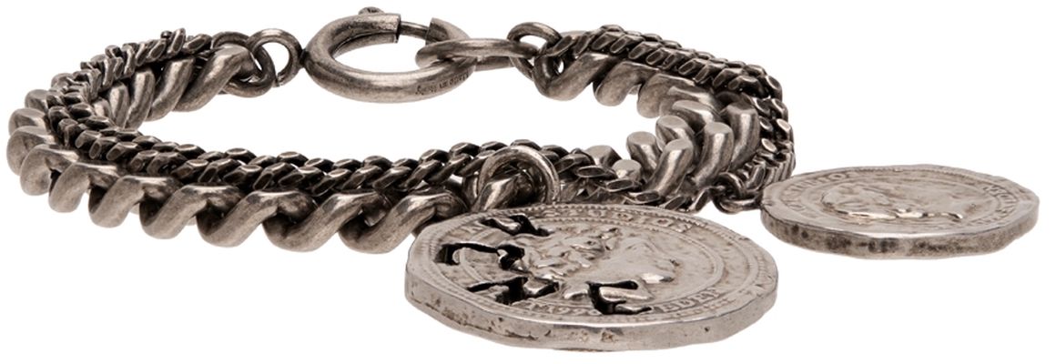 Acne Studios Gunmetal Coin Charm Bracelet