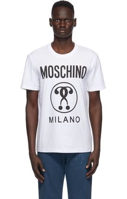 Moschino White Double Question Mark Logo T-Shirt