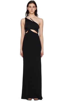 Givenchy Black Asymmetric Evening Dress