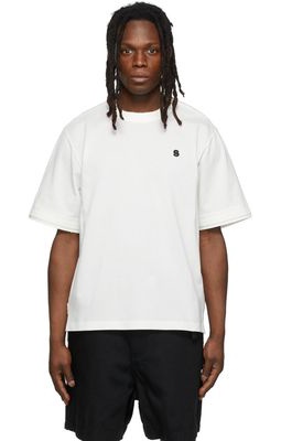 Sacai White Piqué Pullover T-Shirt