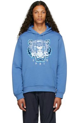 Kenzo Blue Embroidered Tiger Hoodie