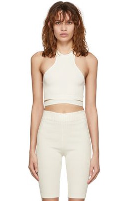 ANDREADAMO White Ribbed Cut-Out Tank Top