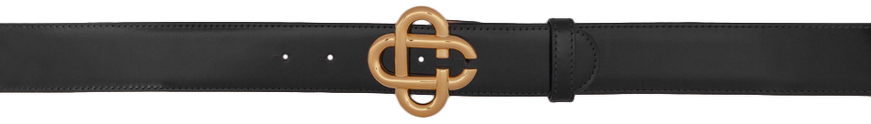 Casablanca Black CC Logo Belt