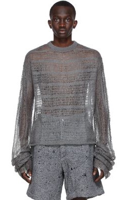 VITELLI Grey Netted Sweater