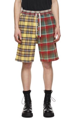 R13 Yellow & Red Multi-Plaid Shorts