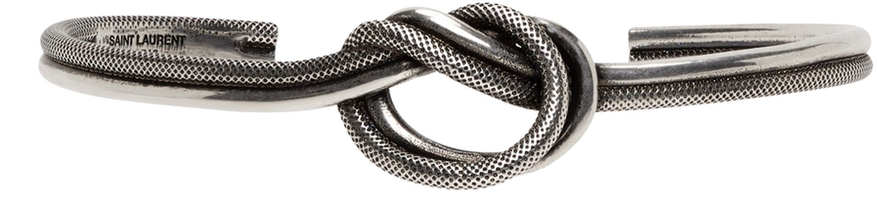 Saint Laurent Silver Knot Cuff Bracelet