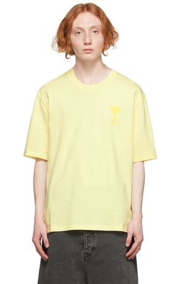 AMI Alexandre Mattiussi Yellow Ami De Coeur T-Shirt