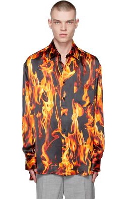 VETEMENTS Black Fire Jersey Shirt