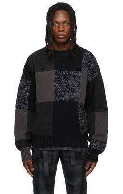 Sacai Grey & Black Buffalo Check Sweatshirt