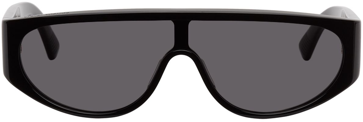 Bottega Veneta Black & Gold Shield Sunglasses