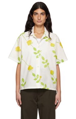 Tanner Fletcher White One-Off Yellow Roses 60s Sheet Shirt