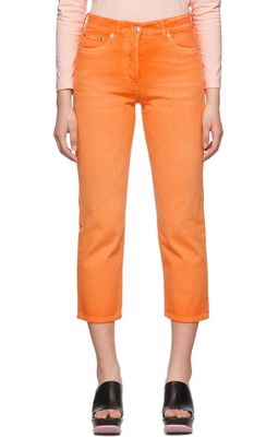 MSGM Orange Faded Jeans