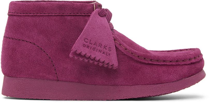 Clarks Originals Kids Purple Suede Wallabee Boots