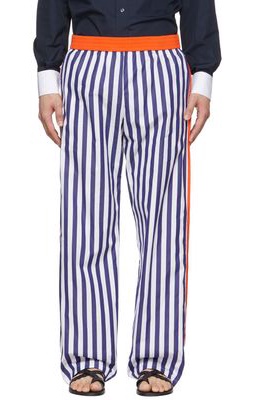 Sébline Blue & Orange Stripe Trousers