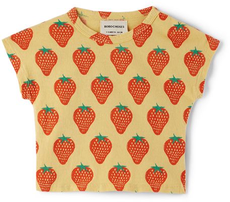 Bobo Choses Baby Yellow Strawberry All-Over T-Shirt