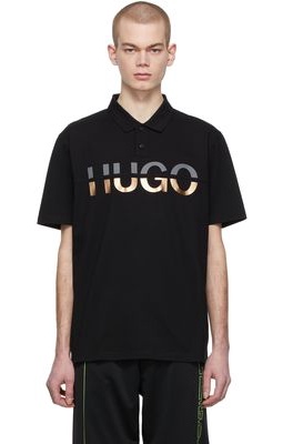 Hugo Black Logo Polo