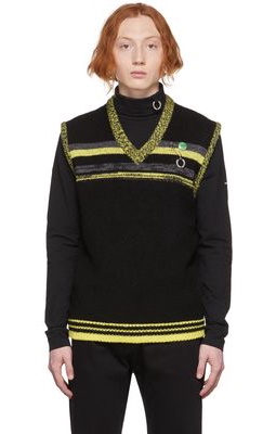 Raf Simons Black Fred Perry Edition V-Neck Sweater
