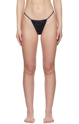 softandwet SSENSE Exclusive Navy Butterfly Thong