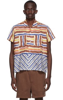 Bode SSENSE Exclusive Multicolor Limited Edition Mineral Border Shirt