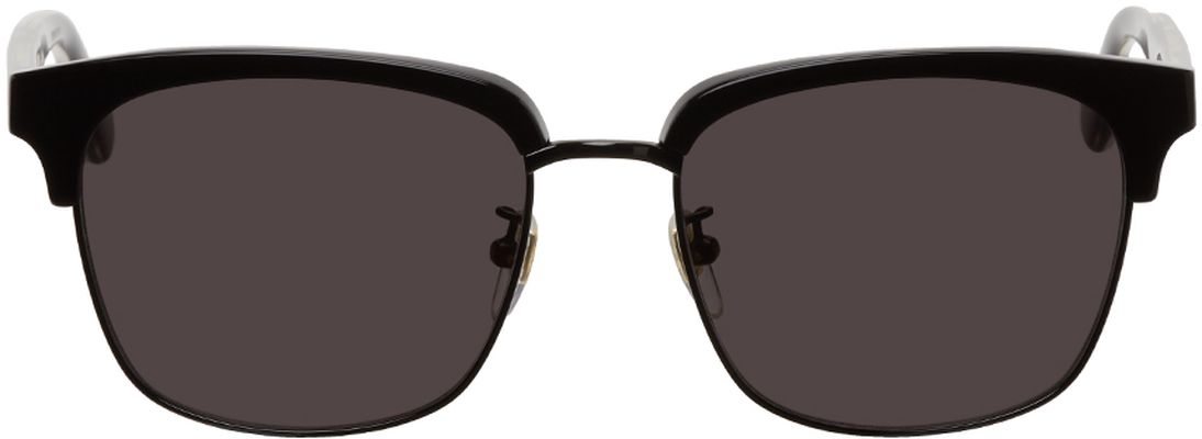 Gucci Black Half-Rim Square Sunglasses