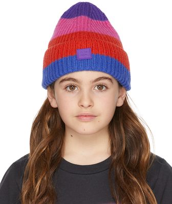Acne Studios Kids Multicolor Wool Striped Beanie