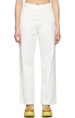 MSGM White Fluo Stitch Jeans