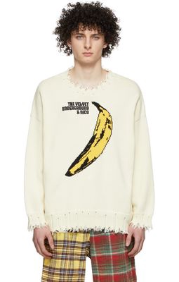 R13 Off-White 'Velvet Underground' Oversized Sweater