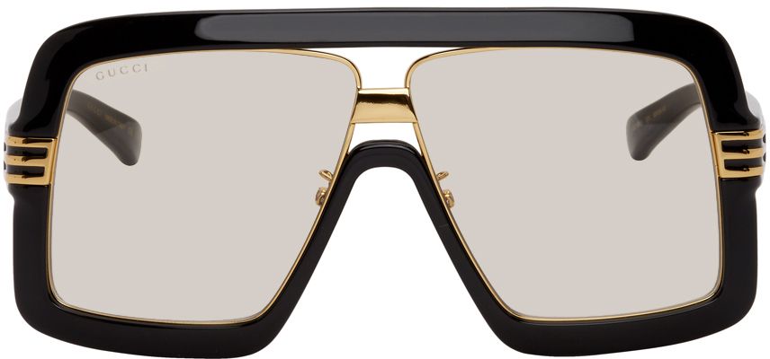 Gucci Black & Yellow Square Sunglasses