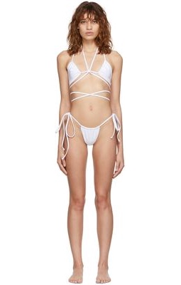 ANDREADAMO SSENSE Exclusive White Strappy Bikini