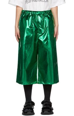 Doublet Green Stud Embroidered Metallic Shorts