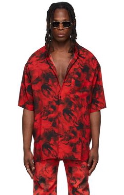 LU'U DAN SSENSE Exclusive Red Rose Burst Short Sleeve Shirt