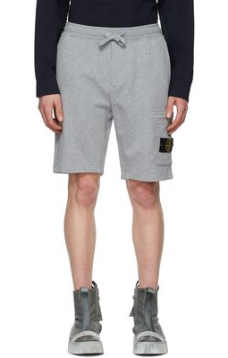 Stone Island Grey Garment-Dyed Shorts