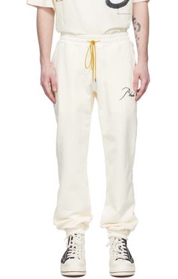 Rhude Off-White Cotton Lounge Pants