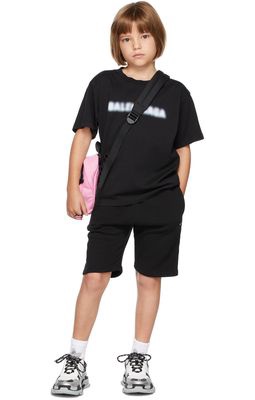 Balenciaga Kids Kids Black Fleece Shorts