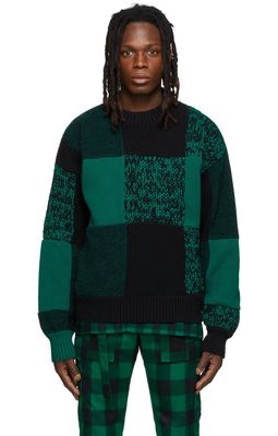 Sacai Green & Black Buffalo Check Sweatshirt