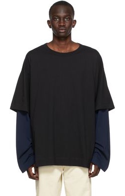 Dries Van Noten Black & Navy Layered Long Sleeve T-Shirt