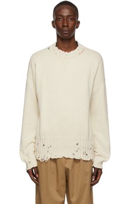 Marni Off-White Distressed Sweater