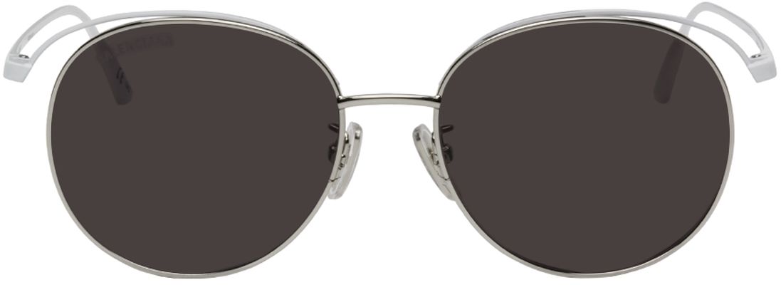 Balenciaga White Round Sunglasses