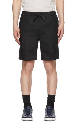 Brioni Black Linen Shorts